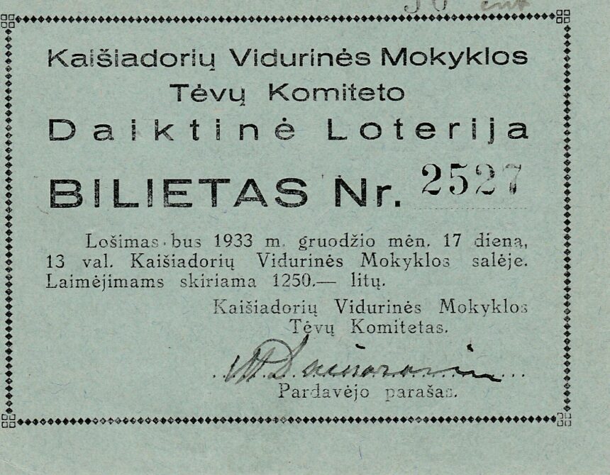 Virgilijus Poviliūnas. Loterija Trakų apskrityje 1928 – 1940 m.