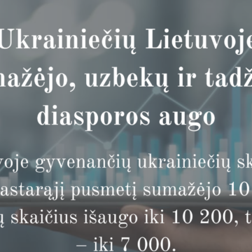 Ukrainiečių skaičius pirmąjį šių metų pusmetį Lietuvoje sumažėjo, uzbekų ir tadžikų diasporos augo