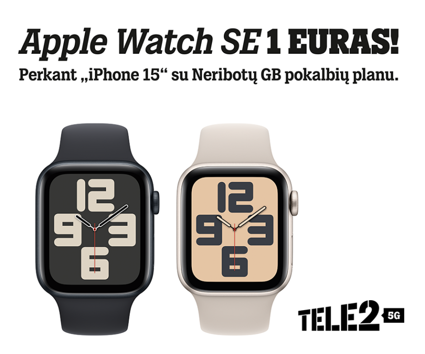 „Tele2“ pristato eSIM paslaugą „Apple“ laikrodžiams: siūlo išskirtinėmis sąlygomis